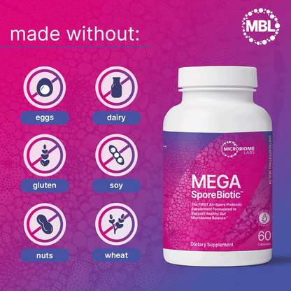 Microbiome Labs Spore Based Probiotic Gummies for Women, Men & Children - MegaSporeBiotic Gummies - 4 Bacillus Probiotics for Digestive Health & Microbiome Support