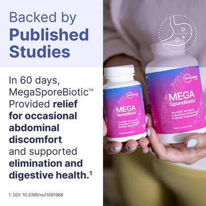 Microbiome Labs Spore Based Probiotic Gummies for Women, Men & Children - MegaSporeBiotic Gummies - 4 Bacillus Probiotics for Digestive Health & Microbiome Support